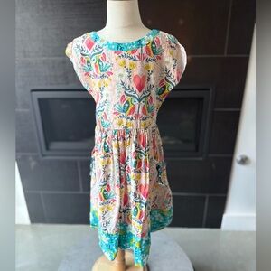 Floral Kids Dress with Heart Pattern
